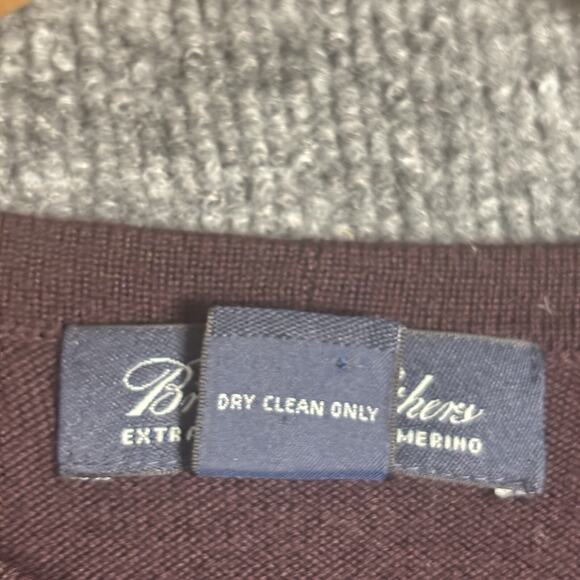 Vtg Brooks Brothers Men’s XL Burgundy Merino Wool Crewneck Sweater - Picture 5 of 11